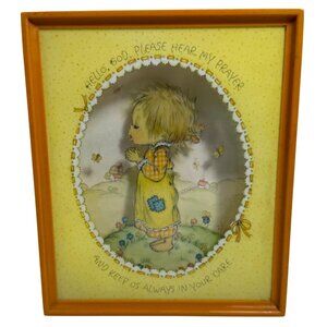 Vintage Hallmark Betsey Clark 3D Hear My Prayer Shadow Box By Scene Setters